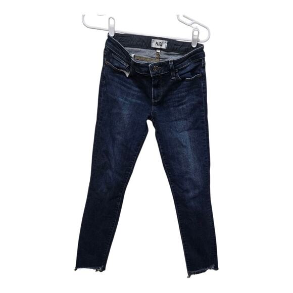 Paige jeans womens size 27 blue skyline ankle peg step hem frayed hem denim - Picture 1 of 9